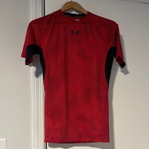 Under Armour Red and Black Heat Gear Compression Tee